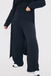 Rib Wide Leg Trousers