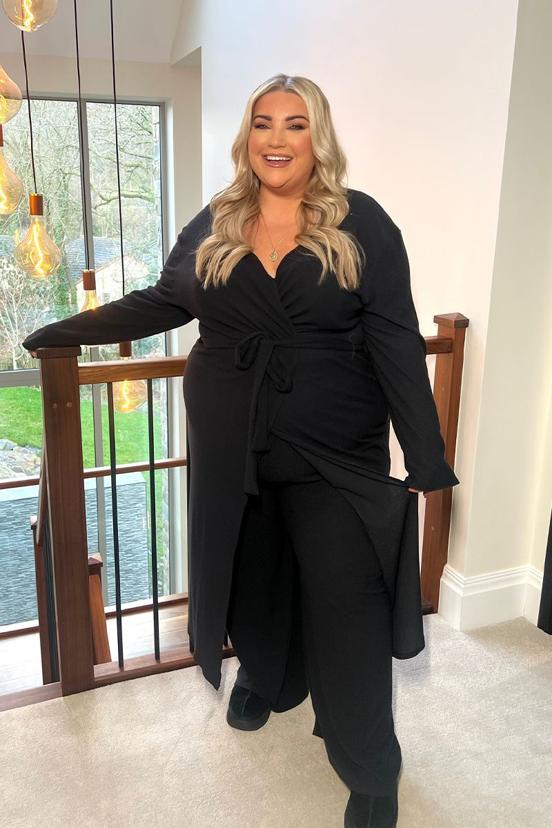 Rib Wide Leg Trousers