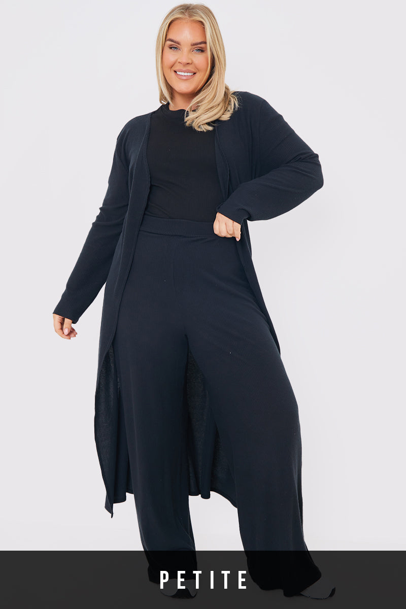 Rib Wide Leg Trousers