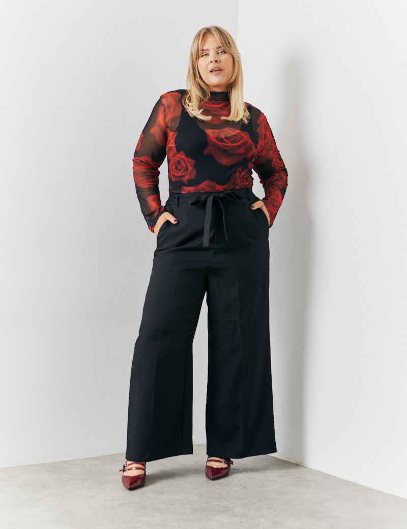 Tie Front Wide Leg Trouser