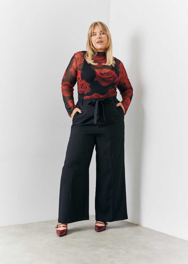 Tie Front Wide Leg Trouser