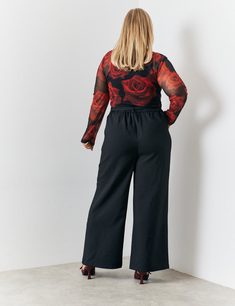 Tie Front Wide Leg Trouser