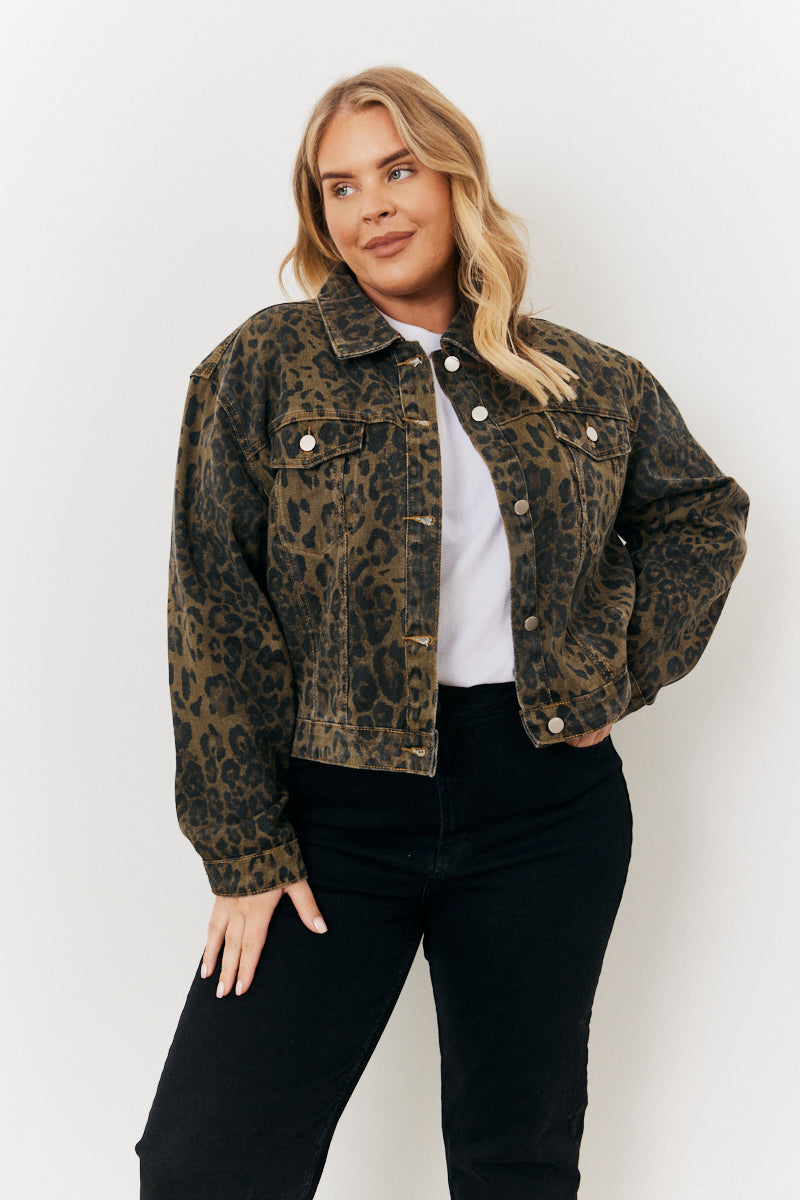 Leopard Trucker Jacket