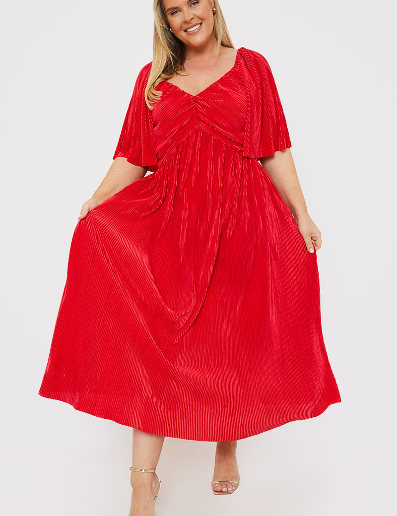 Pleated Midi Dress