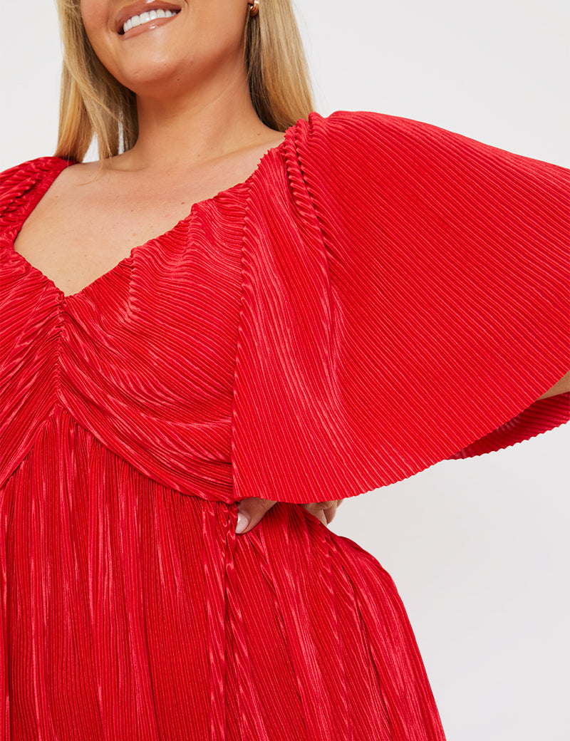 Pleated Midi Dress