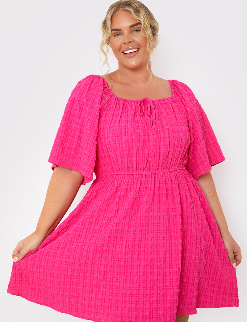  Milkmaid Style Floaty Sleeve Mini Dress