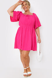  Milkmaid Style Floaty Sleeve Mini Dress