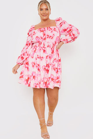 Floral Shirred Waist Mini