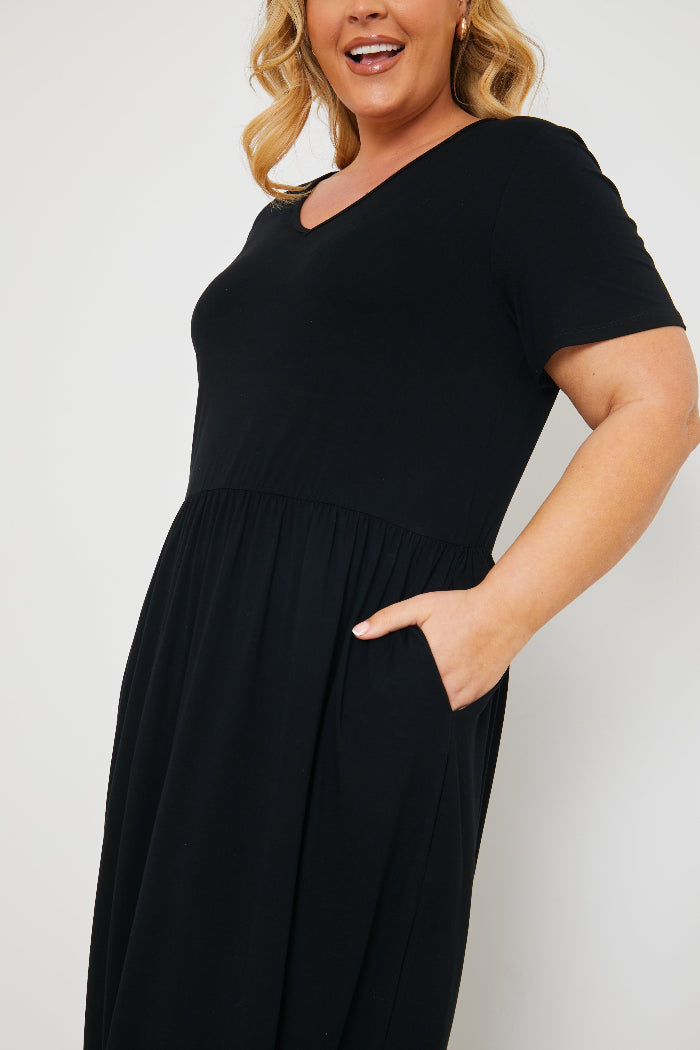 Jersey Midi Dress with Split