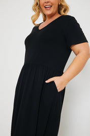 Jersey Midi Dress with Split