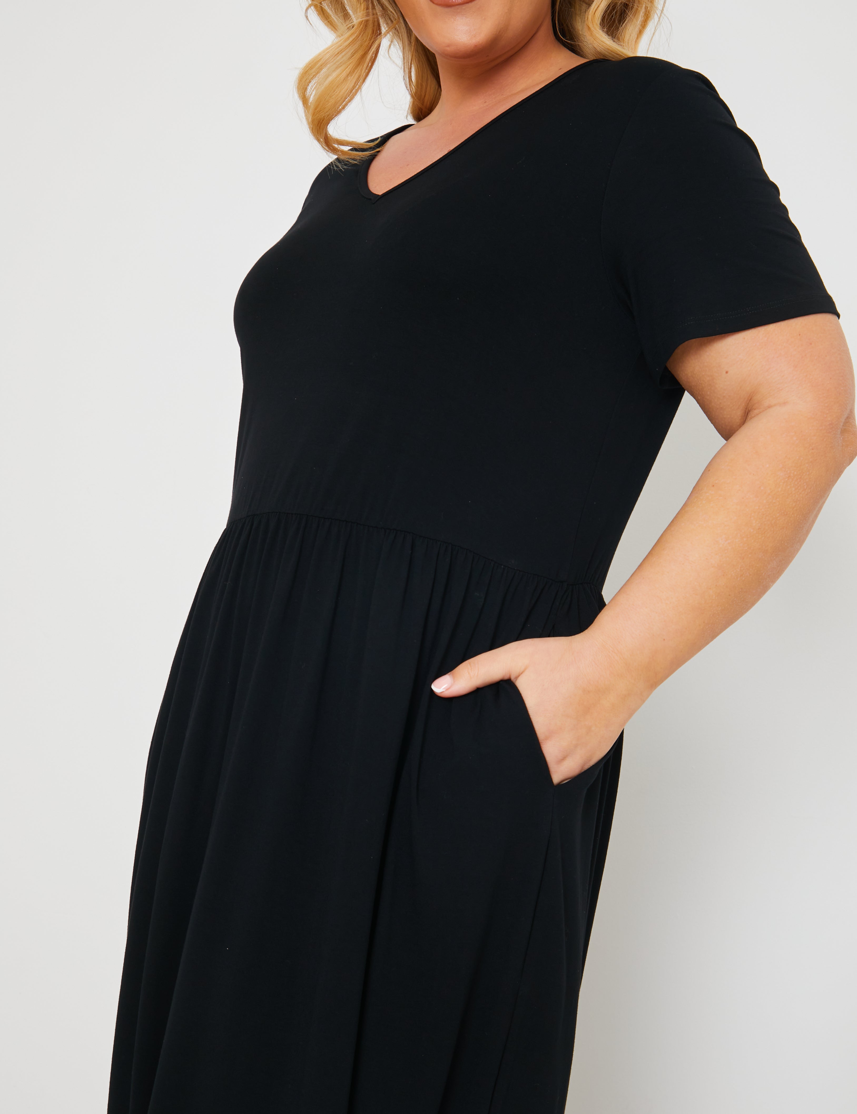 Jersey Midi Dress with Split