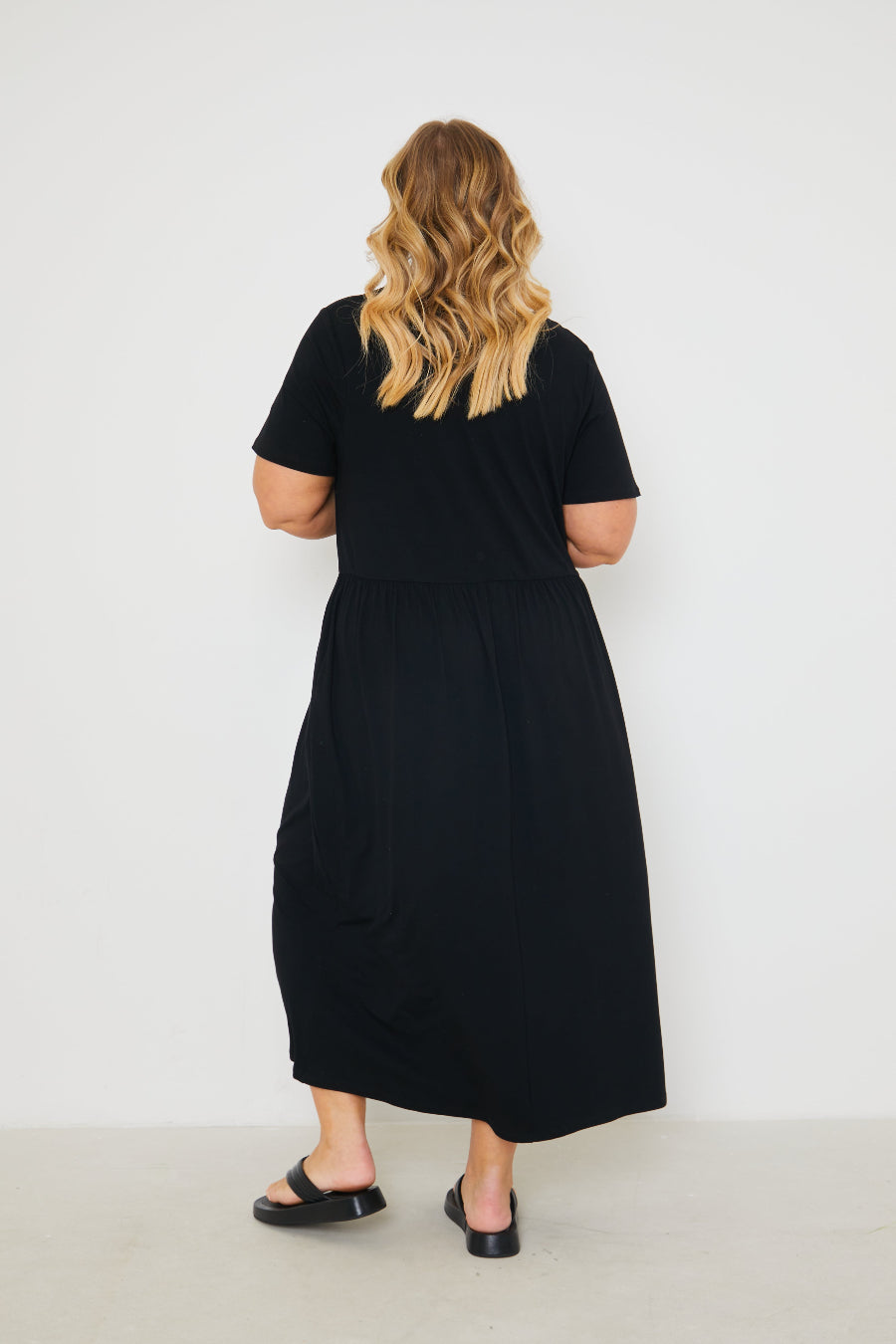 Jersey Midi Dress with Split