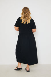 Jersey Midi Dress with Split