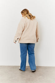 Button Through Borg Jacket with Pockets