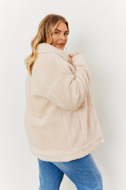 Button Through Borg Jacket with Pockets