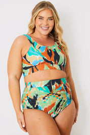 Abstract Print Scoop Neck Bikini Top - InTheStyle