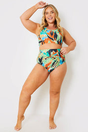Abstract Print Scoop Neck Bikini Top - InTheStyle