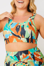 Abstract Print Scoop Neck Bikini Top - InTheStyle