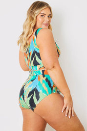 Abstract Print Scoop Neck Bikini Top - InTheStyle