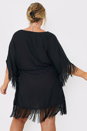Fringe Tie Waist Beach Dress