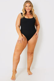 Crinkle Scoop Neck Swimsuit
