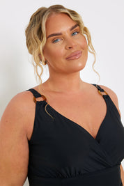 Control Ring Detail Ruched Swimsuit