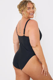 Control Ring Detail Ruched Swimsuit