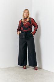 Mesh Printed Long Sleeve Top
