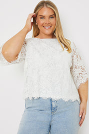 Lace Scallop Hem Top