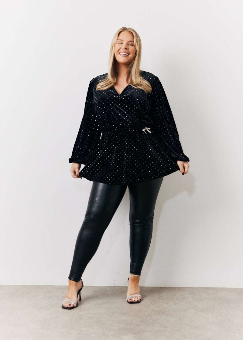 Studded Velvet Blouse