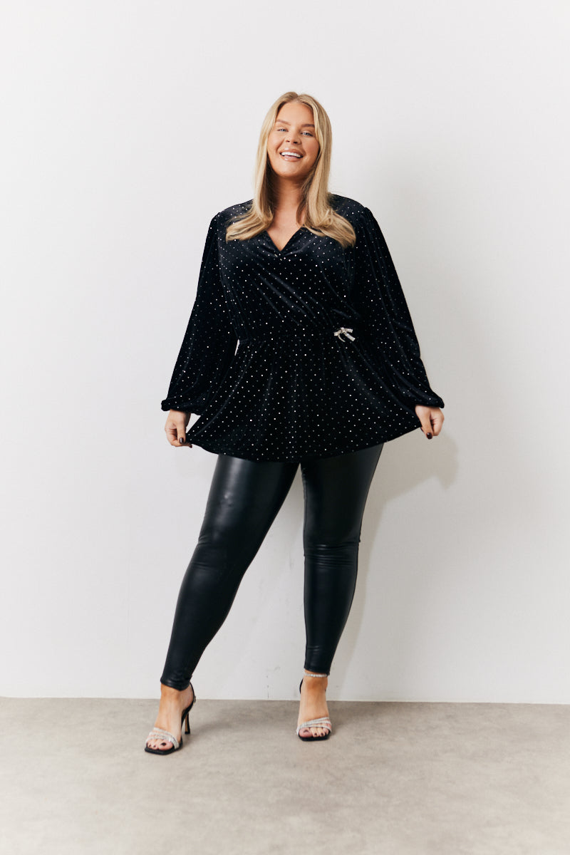 Studded Velvet Blouse