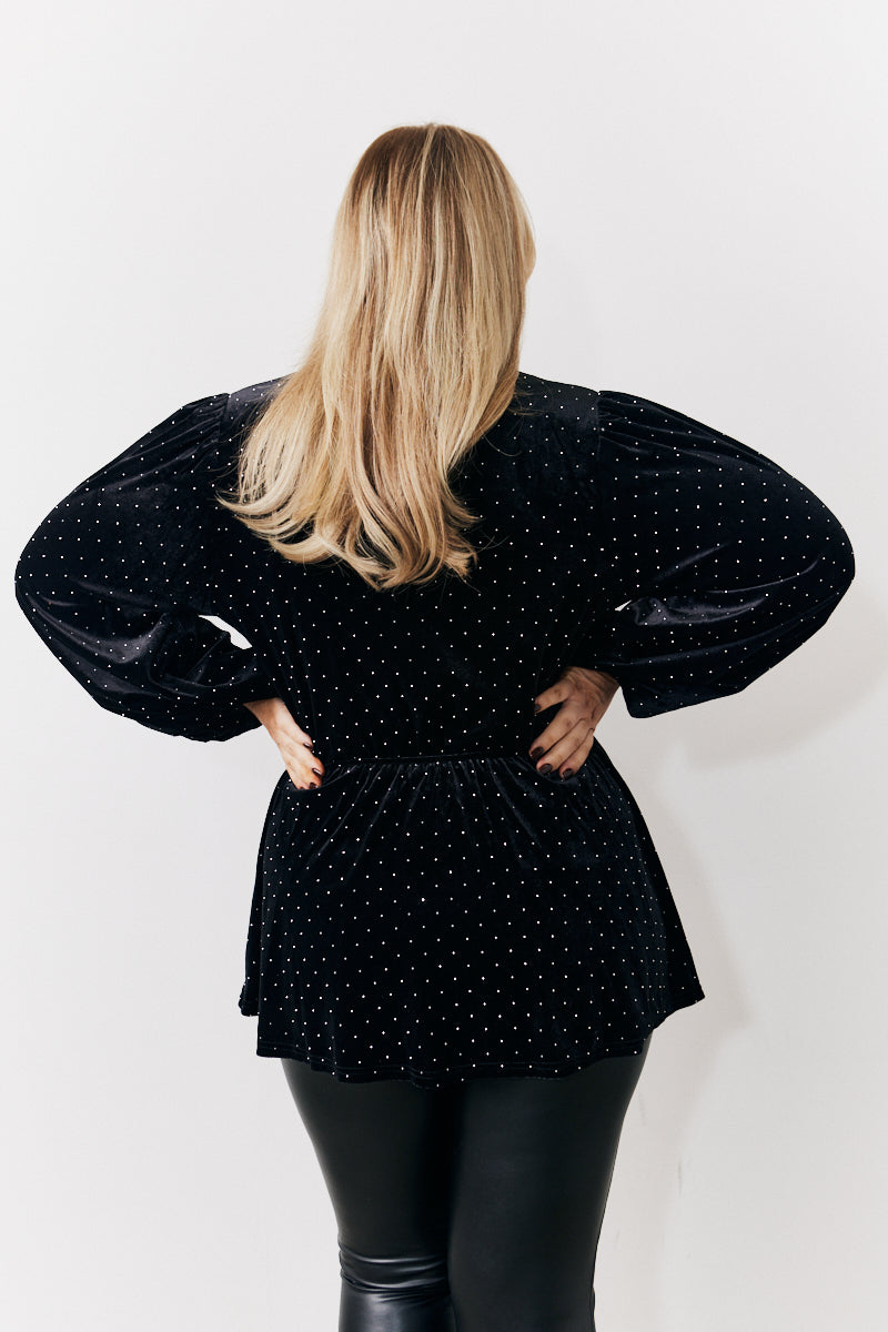 Studded Velvet Blouse