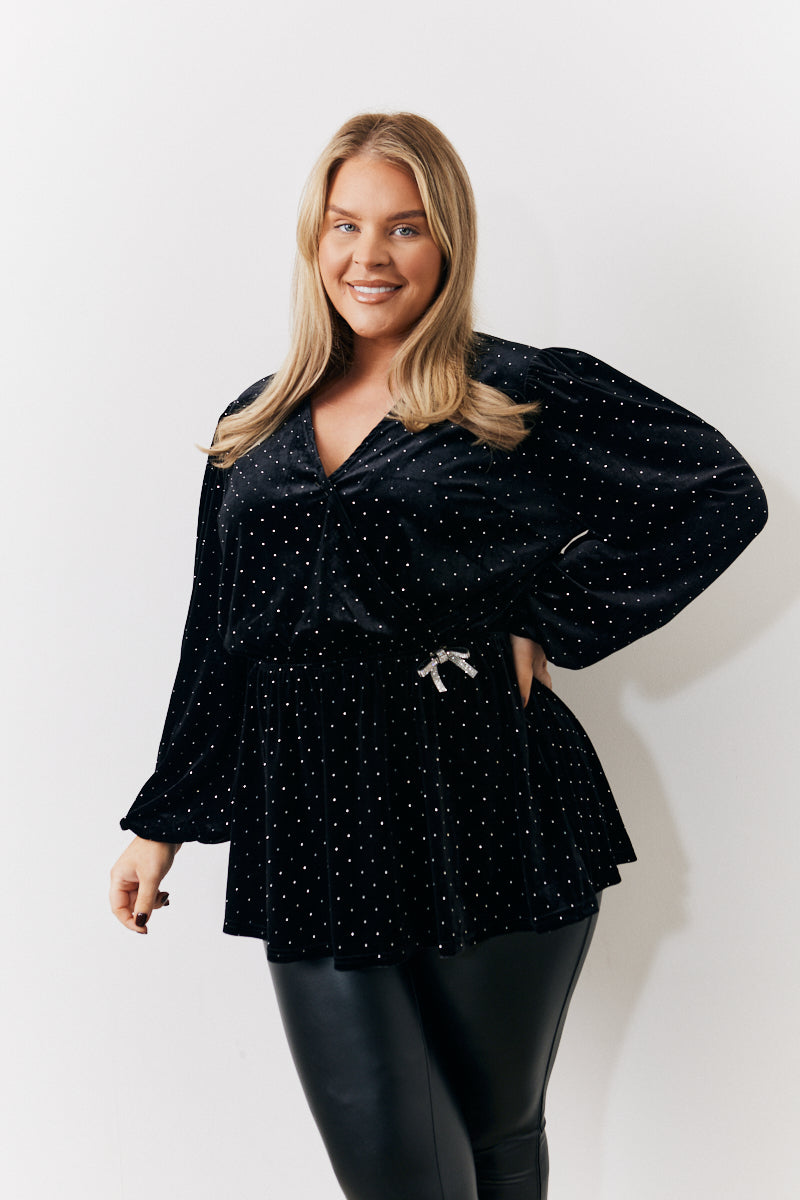 Studded Velvet Blouse