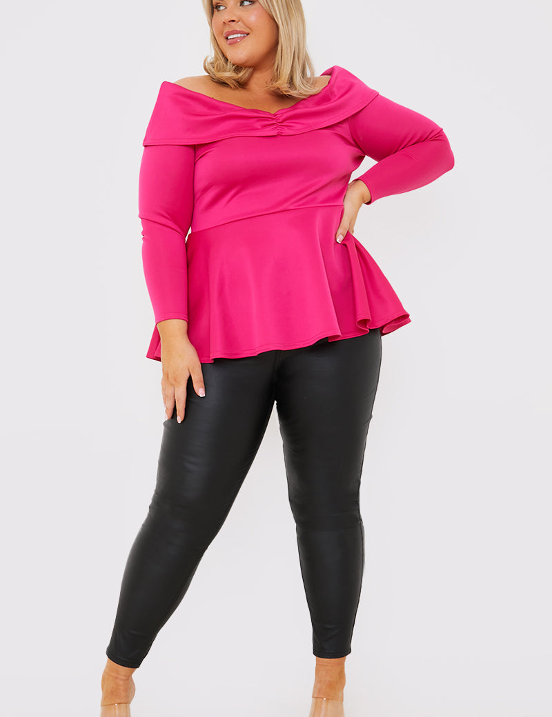 Scuba Off Shoulder Peplum Top