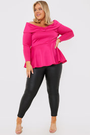 Scuba Off Shoulder Peplum Top