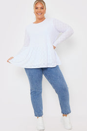 Crew Neck Long Sleeve Smock Top 