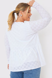 Crew Neck Long Sleeve Smock Top 