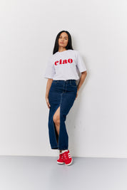White Ciao Slogan T-Shirt