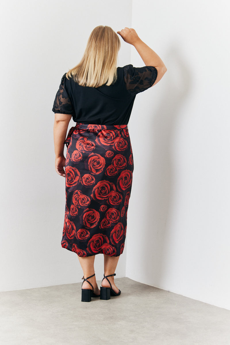 Jacquard Puff Sleeve Top