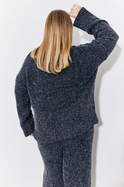 Black Lurex Chenille Roll Neck Co-Ord Jumper