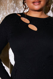 Cut Out Detailed Knitted Mini Dress