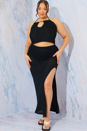 Crochet Maxi Skirt With Split
