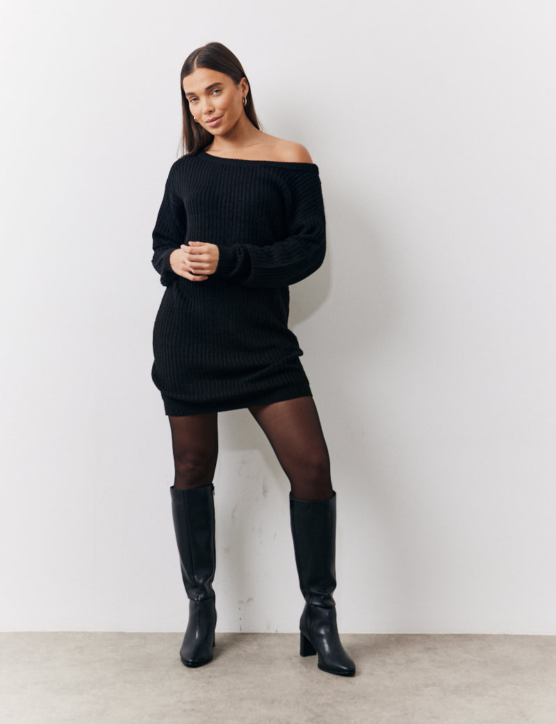 Off The Shoulder Knitted Dress