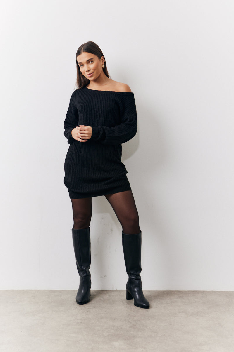 Off The Shoulder Knitted Dress InTheStyle Off The Shoulder Knitted Dress InTheStyle