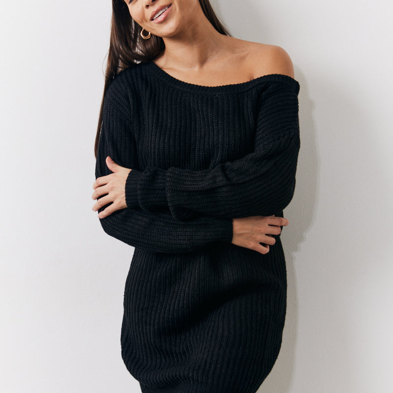 Off The Shoulder Knitted Dress
