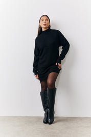 High Neck Knitted Jumper Dress