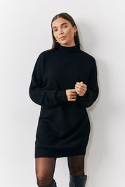 High Neck Knitted Jumper Dress