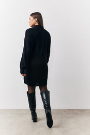 High Neck Knitted Jumper Dress