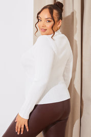 High Neck Variegated Rib Top