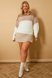 Tonal Crew Neck Knit Jumper